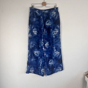 The Magic Of Stevie & Lindsay Women’s Pants Blue Tie Dye Drawstring Wide Leg XL